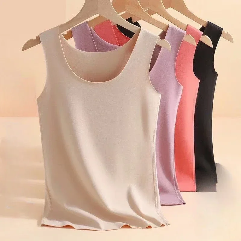 54280-afmr7v.jpg Ropa interior térmica para mujer, ropa interior, camisetas sin mangas con cuello redondo, camisetas térmicas de lana cálidas para invierno, chaleco corporal sin mangas, camiseta interior ajustada XXXL - Imagen 1
