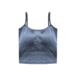 Camisola de Color Sólido con Relleno en el Pecho, Sin Mangas, Ajustada, de Algodón, Transpirable y Elástica, para Mujer, Ropa Interior de Verano - Imagen 6