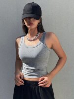 Camisola sin mangas suave para mujer, trajes de verano, camiseta sin mangas ajustada y Sexy, camisa inferior de punto y Top sin mangas para prendas de vestir exteriores - Imagen 6