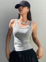 Camisola sin mangas suave para mujer, trajes de verano, camiseta sin mangas ajustada y Sexy, camisa inferior de punto y Top sin mangas para prendas de vestir exteriores - Imagen 3