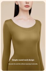 Camiseta térmica de manga larga para mujer, ropa interior térmica fina para otoño e invierno, talla L-XL - Imagen 4
