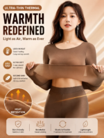 Camiseta térmica de manga larga para mujer, ropa interior térmica fina para otoño e invierno, talla L-XL