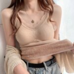 Ropa interior térmica, chaleco, lencería térmica, ropa de invierno para mujer, Top cálido, ropa interior, camiseta térmica, camiseta interior de encaje íntimo