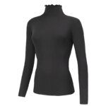 Camiseta de cuello alto versátil a la moda para mujer, camiseta cálida cómoda y versátil con borde de hongo, otoño e invierno, 3/1 piezas - Imagen 4