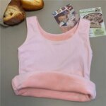 Camiseta térmica de invierno para mujer, sin costuras, con forro de terciopelo, sin mangas, chaleco cálido, camiseta interior para mujer, de color liso, lencería sexy. - Imagen 6