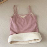 Camiseta sin mangas de moda para mujer, ropa interior térmica de invierno, color liso, ropa de noche informal, sexy, elástica, de terciopelo fino. - Imagen 6