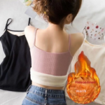 Camiseta sin mangas de moda para mujer, ropa interior térmica de invierno, color liso, ropa de noche informal, sexy, elástica, de terciopelo fino. - Imagen 4