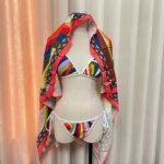 Conjunto de Bikini con Pañuelo para Mujer, Diseño de Lujo 2026, Marca Italiana de Diseñador, Diadema para Dama, Trajes de Baño de Alta Calidad