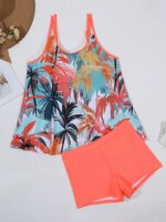 VigoJany 2026 Tankini Sexy Estampado de 2 Piezas Tallas Grandes para Mujer, Traje de Baño Brasileño con Tirantes y Aberturas para Curvas, Traje de Baño Grande para Dama de Playa - Imagen 4