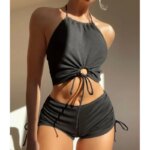 Trajes de Baño Negros de Verano 2026, Conjuntos de Tankini, Trajes de Baño Deportivos para Mujer, Trajes de Baño de Dos Piezas para Playa y Piscina - Imagen 3