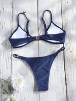 Traje de baño de dos piezas Miyouj Push Up, bikinis lisos 2026, traje de baño sexy de corte triangular, trajes de baño de tiro bajo, traje de baño de corte alto - Imagen 3