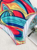 Vigoashely 2026 Traje de Baño Sexy Estampado con Tirantes para Mujer, Monokini Push-Up de Una Pieza, Sin Espalda, Hueco, Traje de Baño de Verano - Imagen 5
