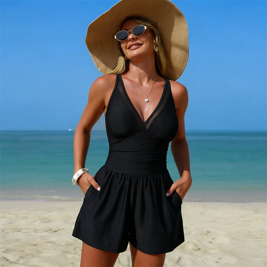 55468-x0ay8s.jpg Trajes de Baño de Una Pieza 2026 para Mujer, Corte Bajo, Sexy, con Relleno en el Pecho, Traje de Baño Femenino, Ropa de Playa, Vacaciones, Piscina - Imagen 1