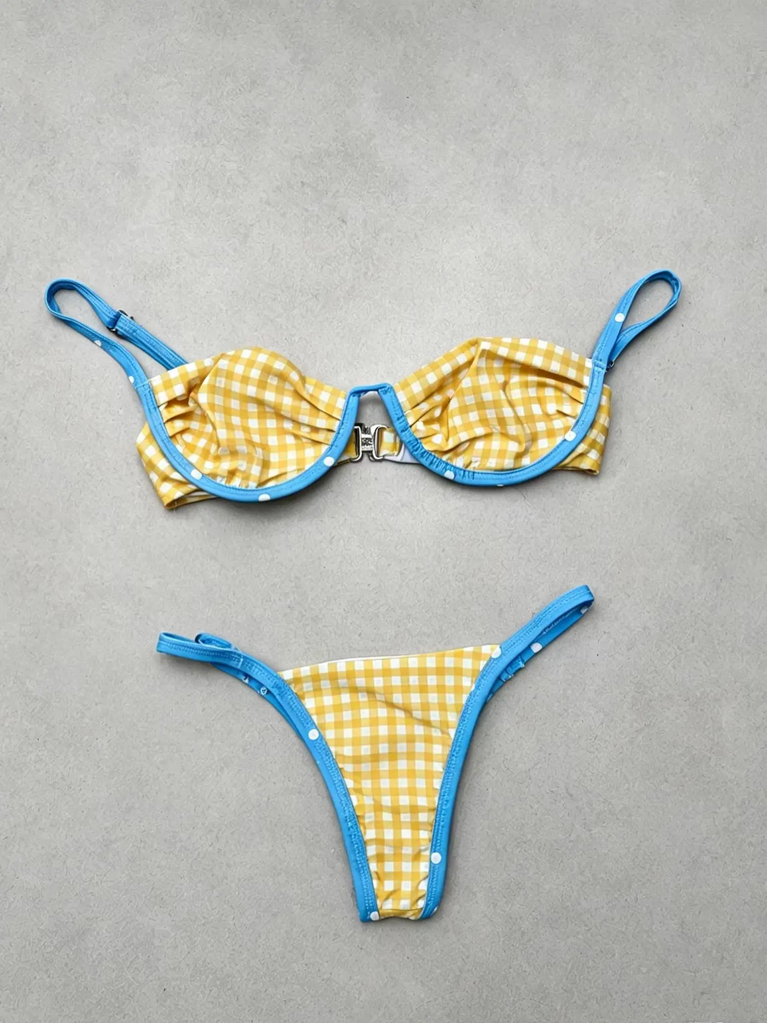 55567-uyis57.jpeg Bikinis con Estampado a Cuadros, Trajes de Baño Sexys para Mujer, Traje de Baño Femenino 2026, Conjunto de Micro Bikini, Traje de Baño, Ropa de Playa, Biquini - Imagen 1