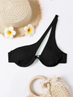 Vzvn 2026 Conjunto de Bikini de un Hombro con Corte Alto, Push Up, Sexy, con Recortes, para Mujer - Imagen 4