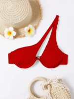 Vzvn 2026 Conjunto de Bikini de un Hombro con Corte Alto, Push Up, Sexy, con Recortes, para Mujer - Imagen 2