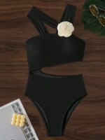Vigoashely Traje de Baño Entero de Una Pieza con Hombro Descubierto para Mujer, Sexy, Push-Up, Hueco, Monokini, para Verano y Playa - Imagen 2
