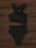 Vigoashely Traje de Baño Entero de Una Pieza con Hombro Descubierto para Mujer, Sexy, Push-Up, Hueco, Monokini, para Verano y Playa - Imagen 3