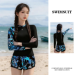 Traje de Baño de Dos Piezas para Mujer, Modelo 2026, Estampado, Manga Larga, Estilo Resort, para Vacaciones de Primavera, Mar... - Imagen 5