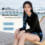 Traje de Baño de Dos Piezas para Mujer, Modelo 2026, Estampado, Manga Larga, Estilo Resort, para Vacaciones de Primavera, Mar... - Imagen 4