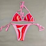 Conjuntos de Bikini Rojo para Mujer, Diseño Clásico 2026, Marca de Moda, Ropa de Playa, Trajes de Baño con Diadema - Imagen 4