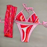 Conjuntos de Bikini Rojo para Mujer, Diseño Clásico 2026, Marca de Moda, Ropa de Playa, Trajes de Baño con Diadema - Imagen 3
