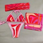 Conjuntos de Bikini Rojo para Mujer, Diseño Clásico 2026, Marca de Moda, Ropa de Playa, Trajes de Baño con Diadema - Imagen 2