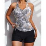 Trajes de Baño de Verano 2026, Conjuntos de Tankini Cerrados, Traje de Baño Femenino con Push-Up, Ropa de Playa de Dos Piezas, Traje de Baño para Piscina - Imagen 2