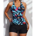 Trajes de Baño de Verano 2026, Conjuntos de Tankini Cerrados, Traje de Baño Femenino con Push-Up, Ropa de Playa de Dos Piezas, Traje de Baño para Piscina - Imagen 3
