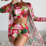 Nuevo 2026 trajes de baño conjuntos de Tankini estampados traje de baño femenino Push Up para ropa de playa trajes de baño de tres piezas piscina traje de baño para mujer - Imagen 5