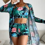 Nuevo 2026 trajes de baño conjuntos de Tankini estampados traje de baño femenino Push Up para ropa de playa trajes de baño de tres piezas piscina traje de baño para mujer - Imagen 2