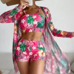 Nuevo 2026 trajes de baño conjuntos de Tankini estampados traje de baño femenino Push Up para ropa de playa trajes de baño de tres piezas piscina traje de baño para mujer - Imagen 4