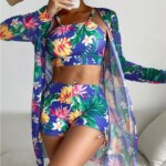 Nuevo 2026 trajes de baño conjuntos de Tankini estampados traje de baño femenino Push Up para ropa de playa trajes de baño de tres piezas piscina traje de baño para mujer - Imagen 3