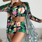 Nuevo 2026 trajes de baño conjuntos de Tankini estampados traje de baño femenino Push Up para ropa de playa trajes de baño de tres piezas piscina traje de baño para mujer