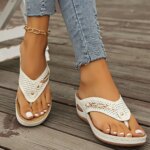 Sandalias ortopédicas de verano para mujer, chanclas ortopédicas con soporte para el arco, zapatillas de suela gruesa antideslizantes para uso diario en la playa - Imagen 4