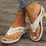 Sandalias ortopédicas de verano para mujer, chanclas ortopédicas con soporte para el arco, zapatillas de suela gruesa antideslizantes para uso diario en la playa - Imagen 3