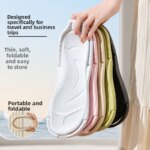 Zapatillas de viaje plegables Unisex EVA chanclas Hotel antideslizante baño interior exterior portátil ligero cómodo - Imagen 2