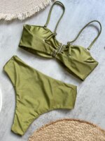 Bikini Bandeau Push Up para Mujer, Traje de Baño Sexy 2026, Conjunto de Bikini Brasileño con Tanga, Trajes de Baño Sólidos para Playa - Imagen 2