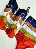 Bikini Bandeau Push Up para Mujer, Traje de Baño Sexy 2026, Conjunto de Bikini Brasileño con Tanga, Trajes de Baño Sólidos para Playa - Imagen 6