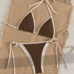 Nuevo Conjunto de Bikini Sexy 2026 para Mujer, Traje de Baño de Dos Piezas con Bloques de Color, Lazos Laterales y Espalda Cruzada, Ideal para Playa y Piscina - Imagen 6