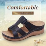 Sandalias de cuña ortopédicas premium para mujer, estilo vintage, antideslizantes, de cuero, informales, con plataforma, retro, para verano 2026