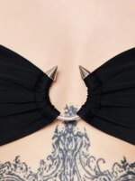 Conjunto de Bikini Strapless de Dos Piezas para Mujer, Estilo Punk Y2K, para Verano 2026, Traje de Baño para Playa y Piscina - Imagen 3