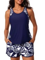 Nuevo Traje de Baño de Dos Piezas Estilo Chaleco Estampado, Efecto Adelgazante y Sexy para Mujer, Uso Térmico, Fondo Plano co... - Imagen 3