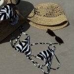Bikinis con estampado de cebra, trajes de baño sexis para mujer, traje de baño femenino 2026, conjunto de microbikini, traje de baño, ropa de playa, Bikini Bandeau - Imagen 2