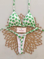 Micro Bikinis 2026 Trajes de Baño para Mujer, Bikini Brasileño Sexy con Tiras, Conjunto de Bikini Halter, Traje de Baño Estampado, Ropa de Playa de Verano