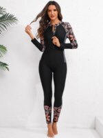 Trajes de baño de una pieza para surf 2026, traje de baño con cremallera para mujer, traje de baño de talla grande para mujer, ropa de playa S-XXL - Imagen 6