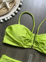 Bikini Bandeau Push Up para Mujer, Trajes de Baño 2026, Traje de Baño Sexy de Cintura Alta, Conjunto de Bikini Brasileño, Trajes de Baño Sólidos para Playa - Imagen 5