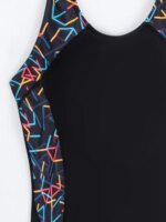 Traje de baño de una pieza estampado 2026 para mujer, estilo conservador, acolchado, sin mangas, para natación y playa - Imagen 6