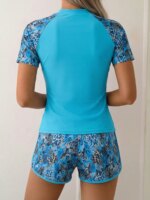Traje de Baño Deportivo para Mujer 2026, Tankini de Manga Corta con Cordón Ajustable, Ropa de Baño Femenina de Verano, Moda para Playa - Imagen 2