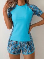 Traje de Baño Deportivo para Mujer 2026, Tankini de Manga Corta con Cordón Ajustable, Ropa de Baño Femenina de Verano, Moda para Playa